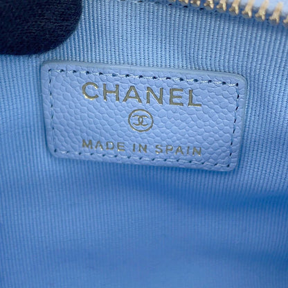 Chanel Pouch Classic Small Zip Quilted CC Logo Caviar Leather — view 5