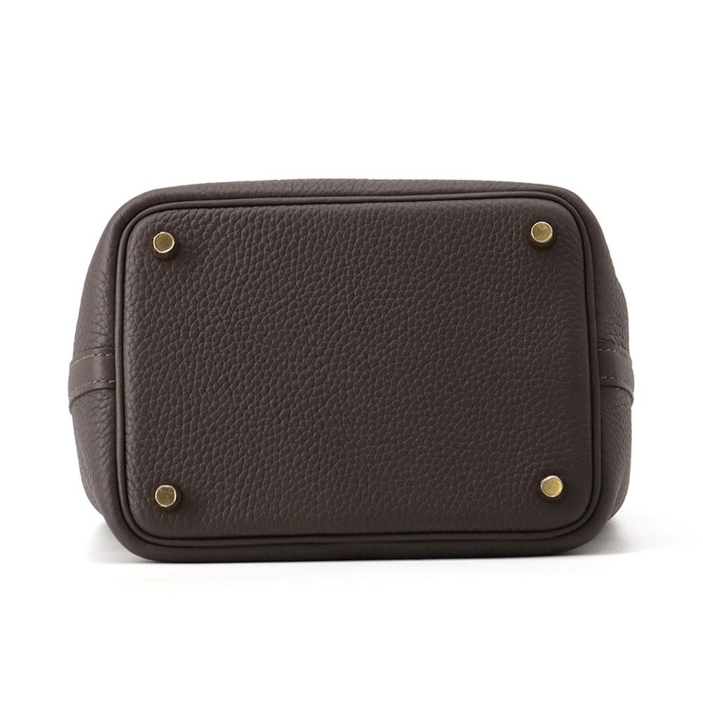 Hermes Handbag Picotin Lock PM Clemence Gold Taurillon — view 3