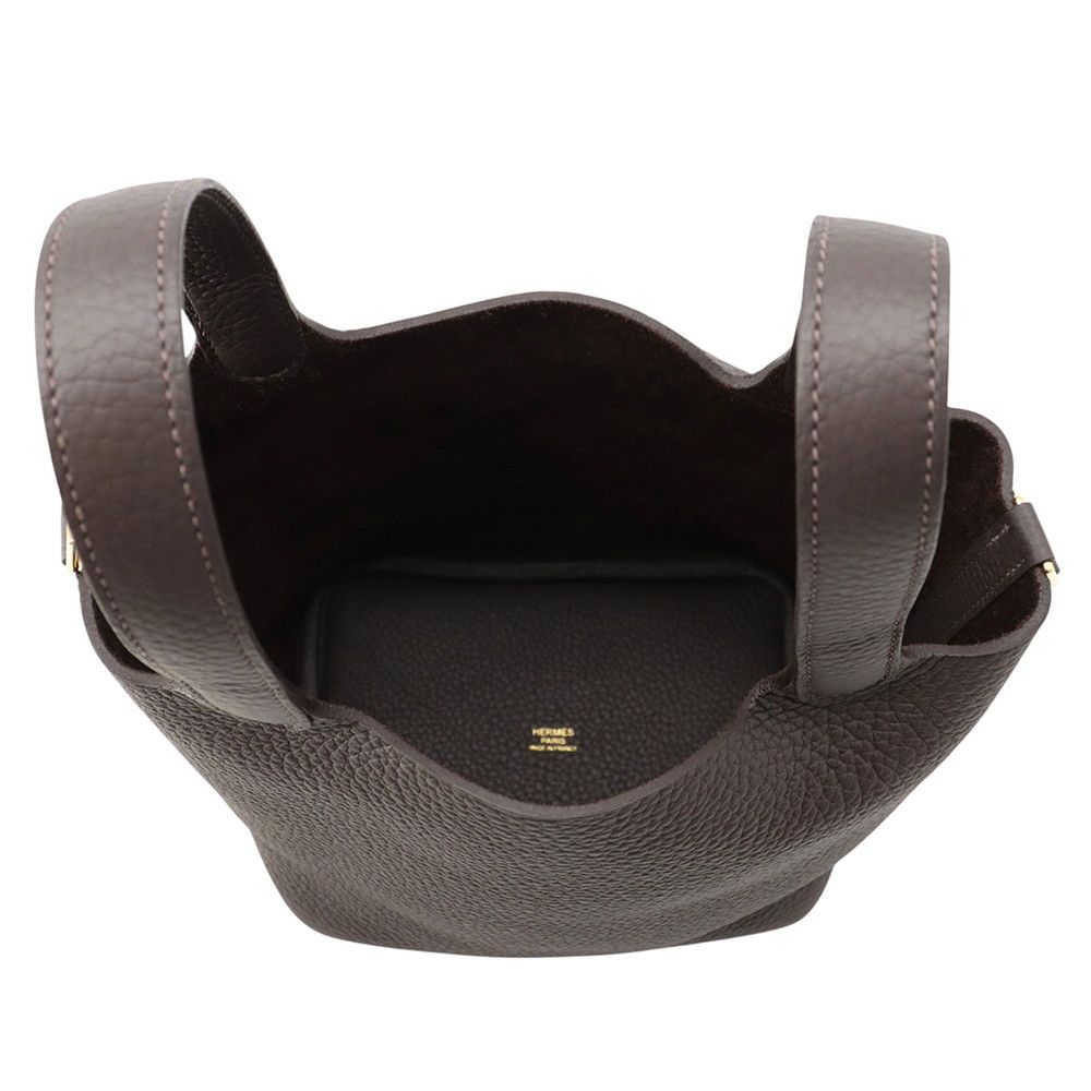 Hermes Handbag Picotin Lock PM Clemence Gold Taurillon — view 5