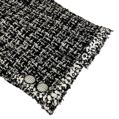 Chanel Skirt Suit Black White Tweed Wool — view 5