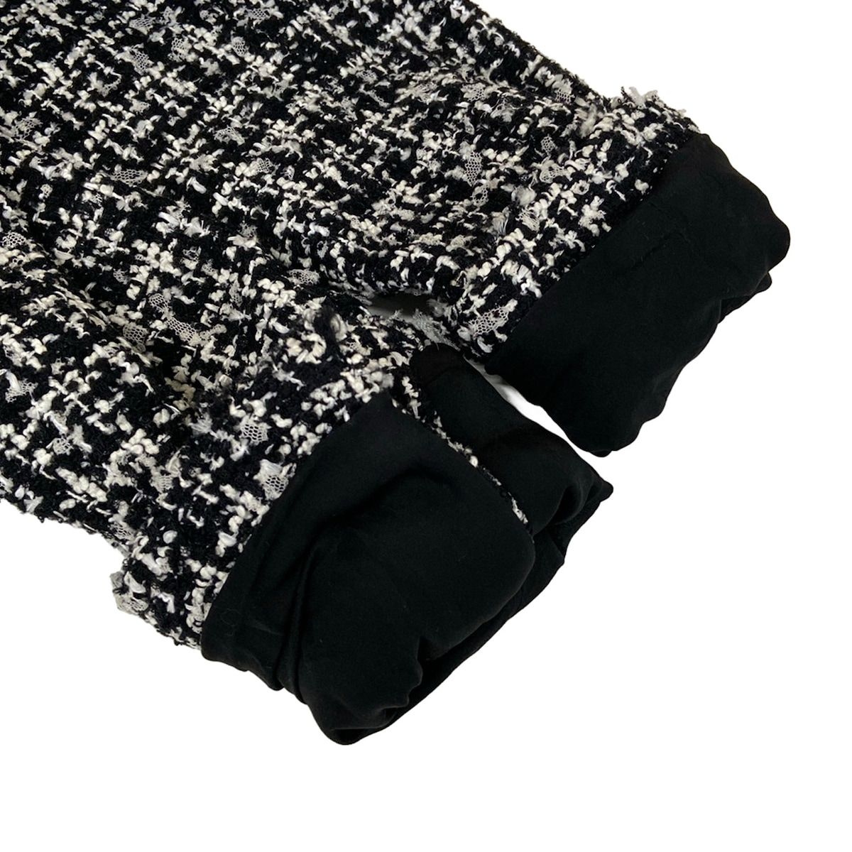 Chanel Skirt Suit Black White Tweed Wool — view 6