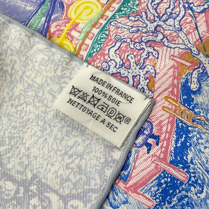 Hermes Scarf Carre 90 White Multi les Folies du Faubourg — view 3