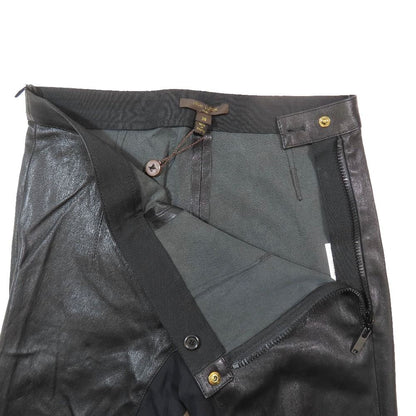 Louis Vuitton Lambskin Slim Pants Contrast Racing Hem Zip Black 38 — view 3
