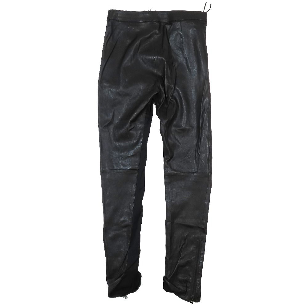 Louis Vuitton Lambskin Slim Pants Contrast Racing Hem Zip Black 38 — view 2