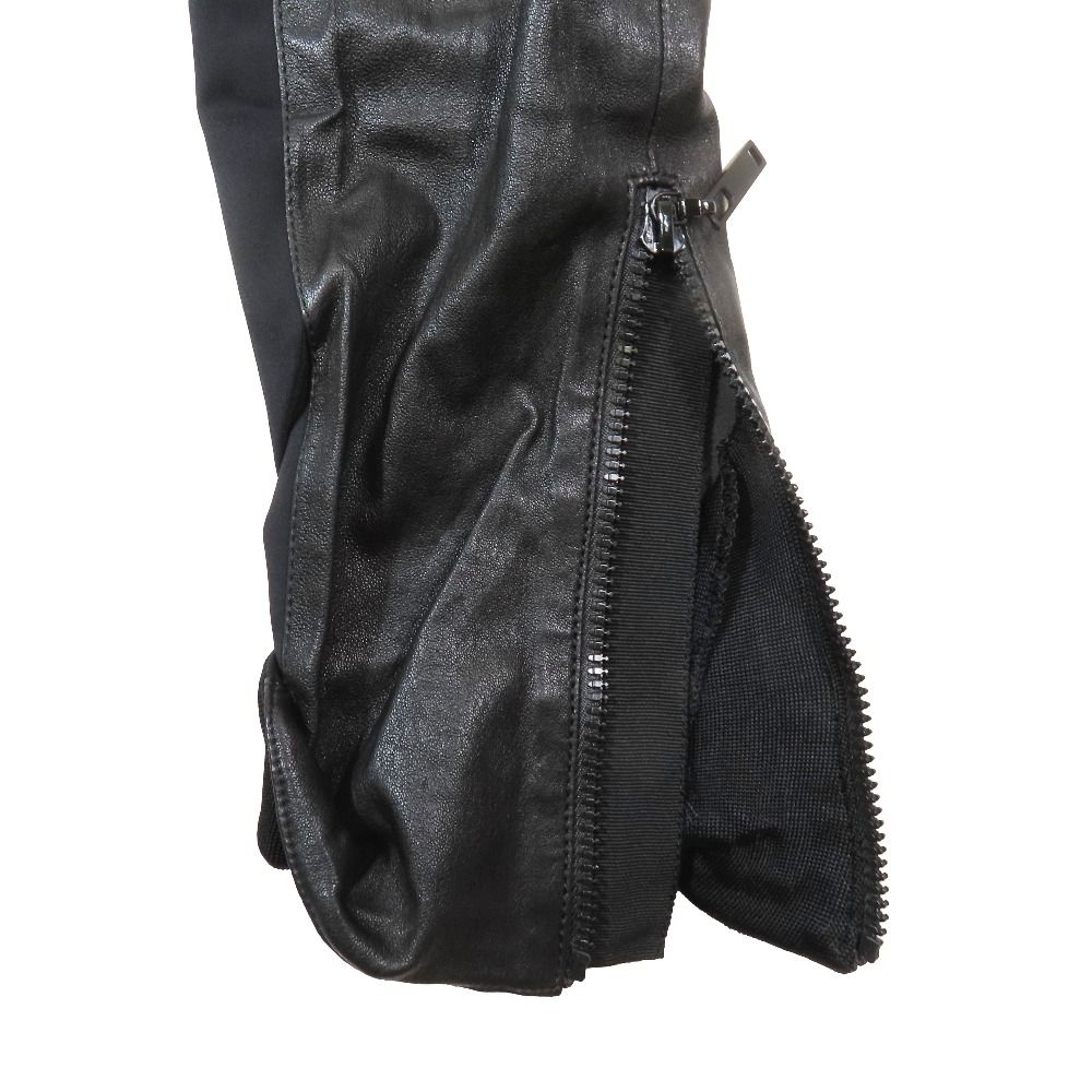 Louis Vuitton Lambskin Slim Pants Contrast Racing Hem Zip Black 38 — view 4