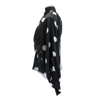 Balenciaga Draped Silk Top Shape Softening All Over Print Blouse Pullover Shirt — view 3