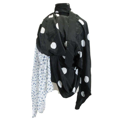 Balenciaga Draped Silk Top Shape Softening All Over Print Blouse Pullover Shirt — view 2