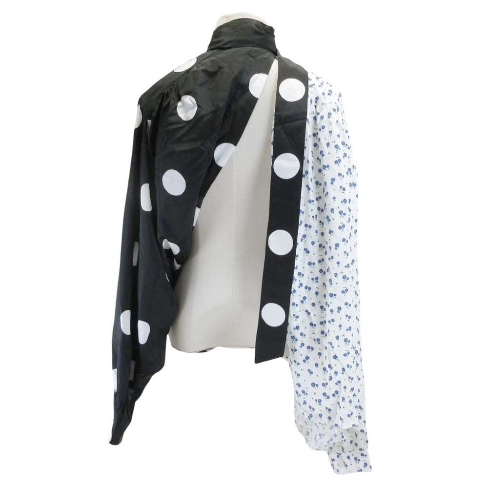 Balenciaga Draped Silk Top Shape Softening All Over Print Blouse Pullover Shirt — view 4
