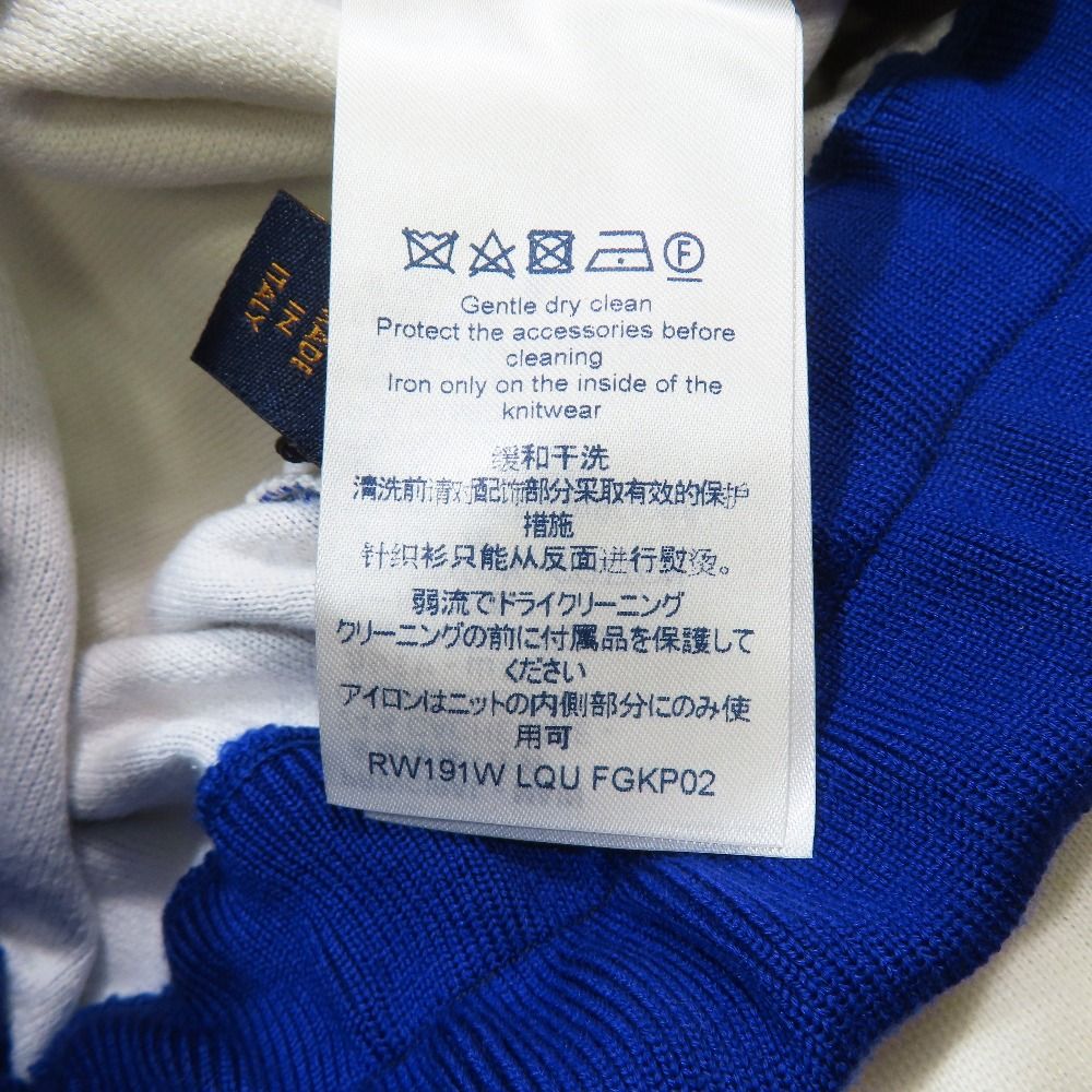 Louis Vuitton Cashmere Wool Knit Jogger Pants Monogram Drawstring White Blue XS — view 6