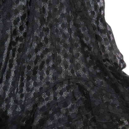 Dior Dot Mesh Lace Flare Skirt Long Sheer Beige 34 — view 5