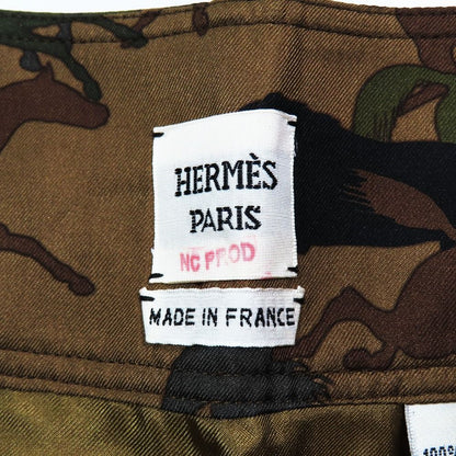 Hermes Horse Camouflage All Over Print Cargo Skirt Silk Camo Logo Button 38 — view 6