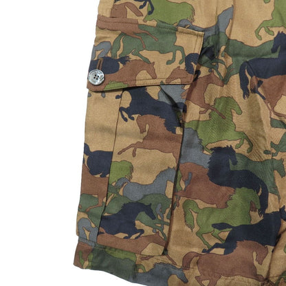 Hermes Horse Camouflage All Over Print Cargo Skirt Silk Camo Logo Button 38 — view 4