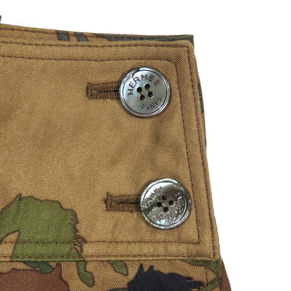 Hermes Horse Camouflage All Over Print Cargo Skirt Silk Camo Logo Button 38 — view 3