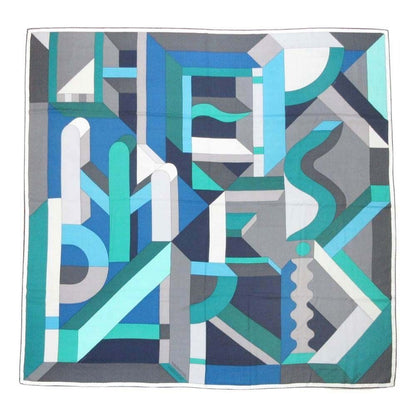 Hermes Carre Geant 140 Perspective Cavaliere Scarf Shawl Green Gray