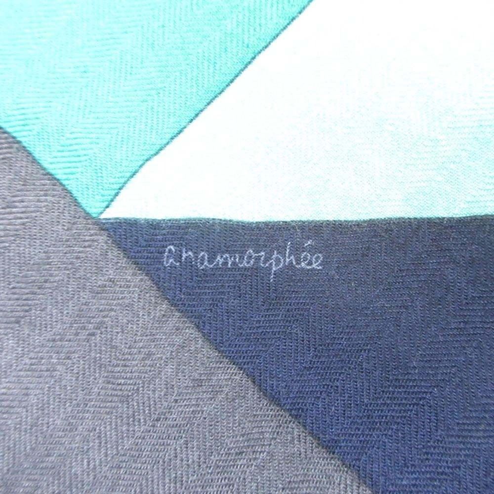Hermes Carre Geant 140 Perspective Cavaliere Scarf Shawl Green Gray — view 7