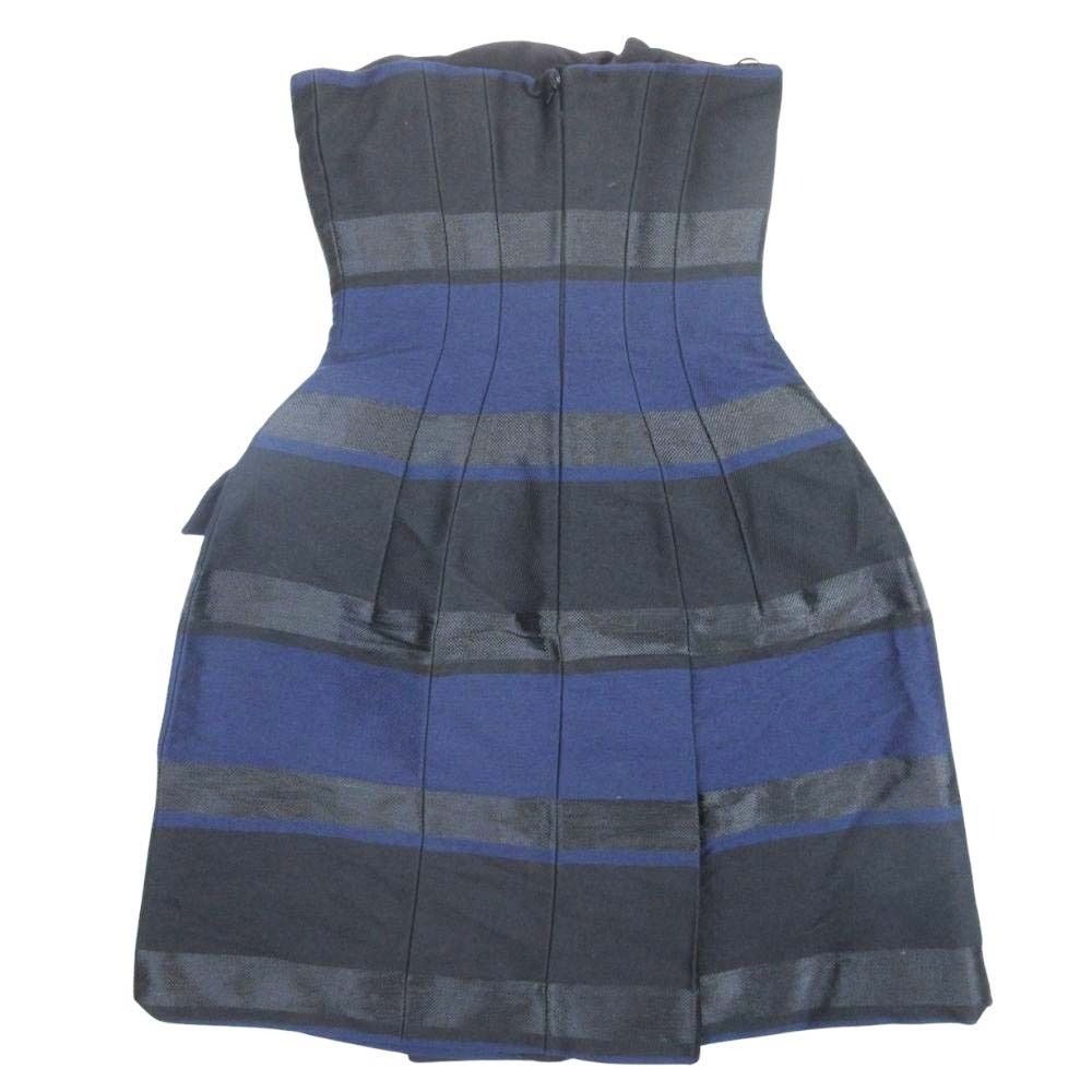 Dior Bare Top Dress Random Border Knee-Length Navy Black 36 — view 2