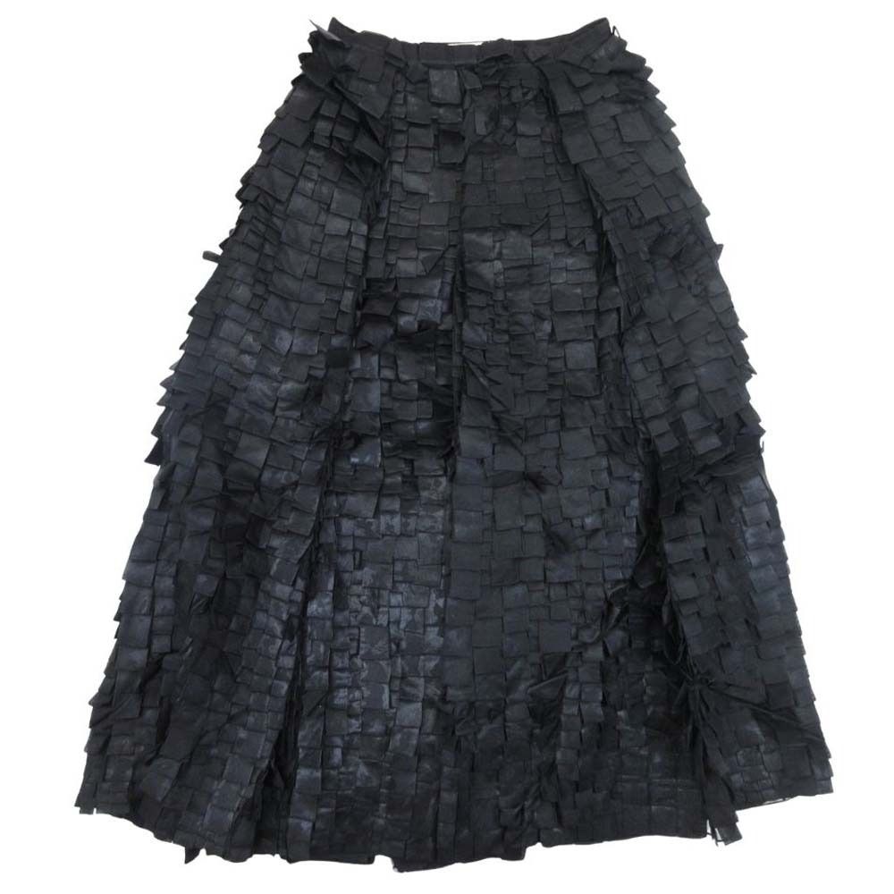 Dior Sample Silk Organdy Long Skirt Wrap Black 36