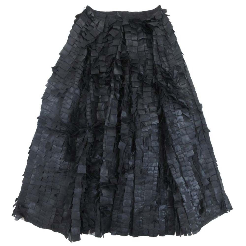 Dior Sample Silk Organdy Long Skirt Wrap Black 36 — view 2