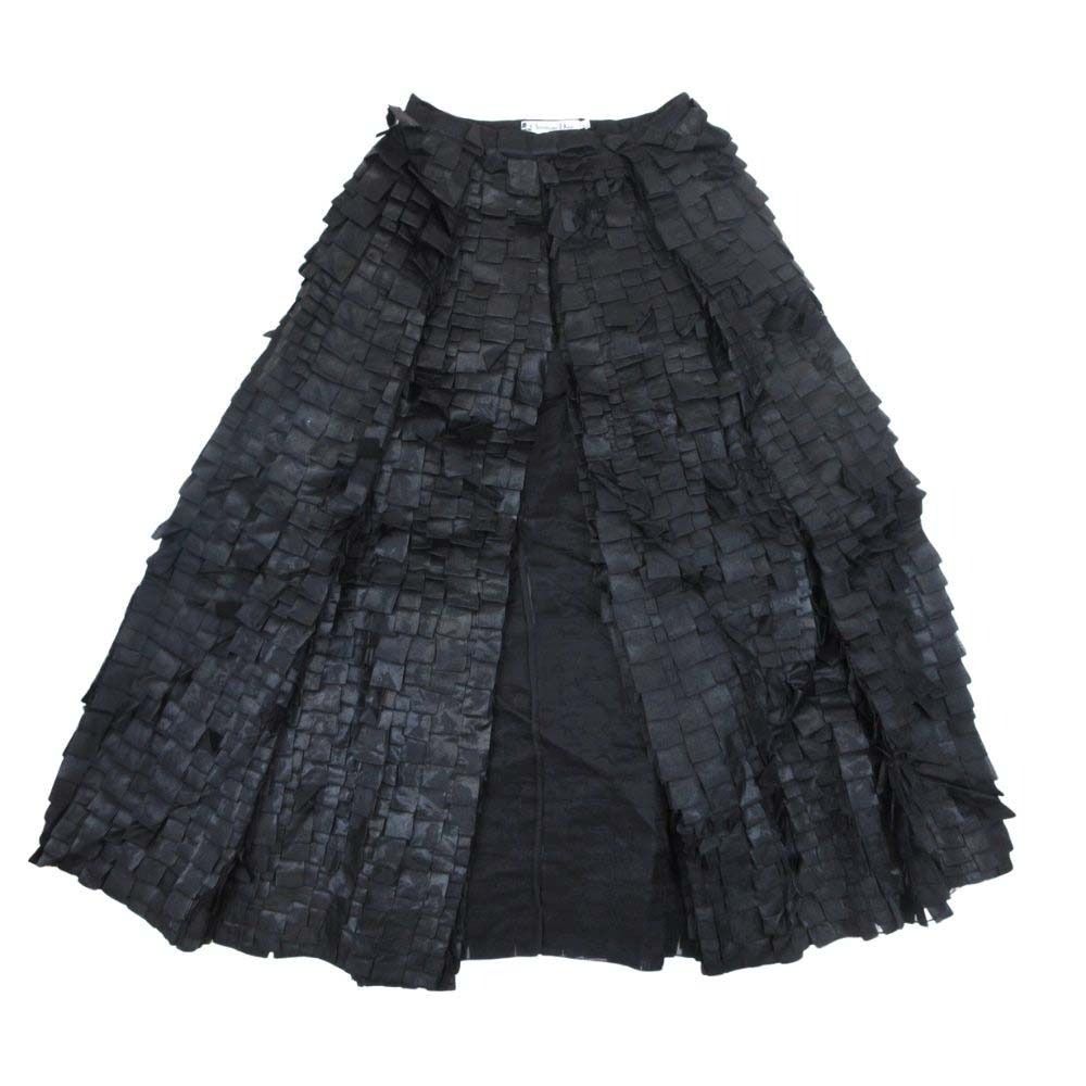 Dior Sample Silk Organdy Long Skirt Wrap Black 36 — view 7