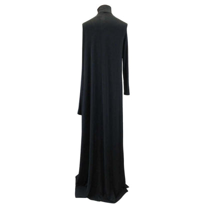 Balenciaga Rayon Stretch Maxi Dress Asymmetric Long Sleeve Black 36 — view 3