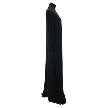 Balenciaga Rayon Stretch Maxi Dress Asymmetric Long Sleeve Black 36 — view 4