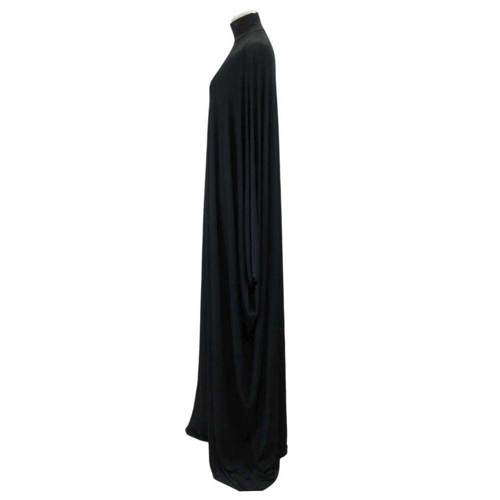 Balenciaga Rayon Stretch Maxi Dress Asymmetric Long Sleeve Black 36 — view 2