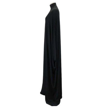 Balenciaga Rayon Stretch Maxi Dress Asymmetric Long Sleeve Black 36 — view 2