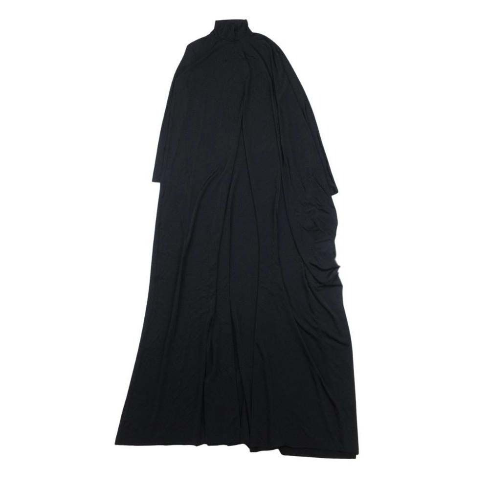 Balenciaga Rayon Stretch Maxi Dress Asymmetric Long Sleeve Black 36 — view 5