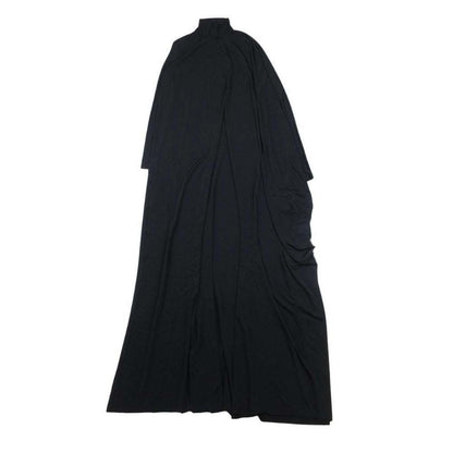 Balenciaga Rayon Stretch Maxi Dress Asymmetric Long Sleeve Black 36 — view 5