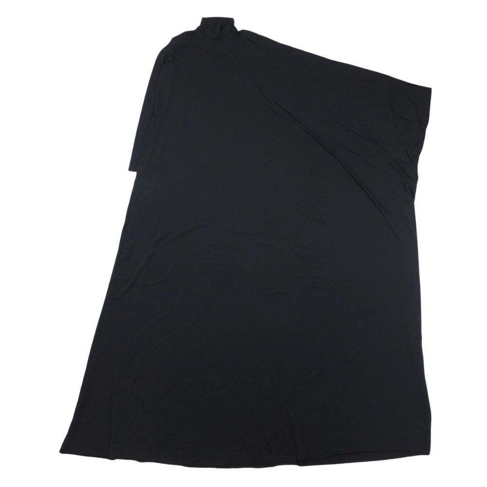 Balenciaga Rayon Stretch Maxi Dress Asymmetric Long Sleeve Black 36 — view 7
