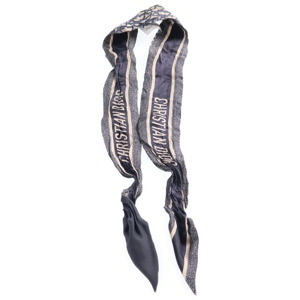 Dior Oblique Mitzah Twilly Shawl Scarf Navy — view 3