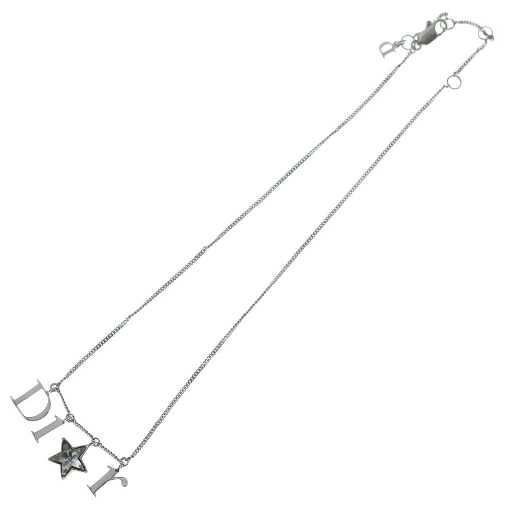 Dior Logo Letter Star Bijou Pendant Chain Silver — view 2