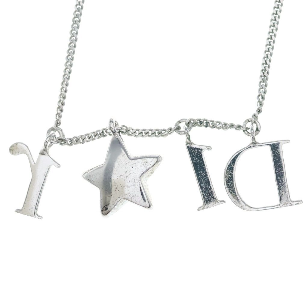 Dior Logo Letter Star Bijou Pendant Chain Silver — view 3