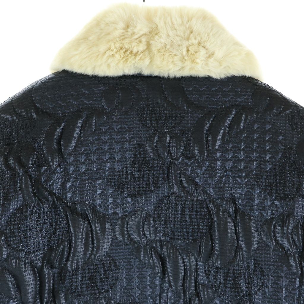 Chanel Sports Line Fur Zip Up Jacket Navy Polyester 08A — view 4