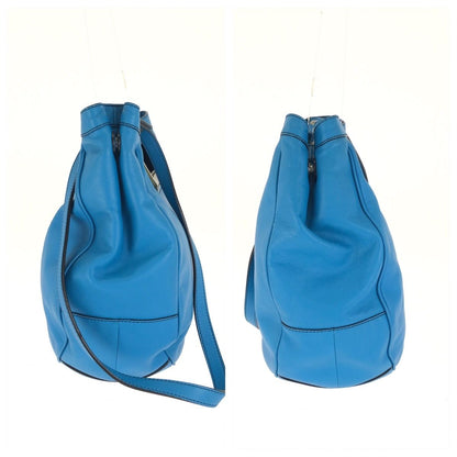 Loewe Anagram 2-Way Blue Silver Leather Shoulder Bag — view 8