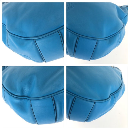 Loewe Anagram 2-Way Blue Silver Leather Shoulder Bag — view 3