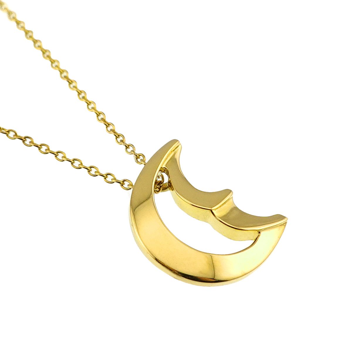 Tiffany & Co Crescent Moon Necklace 43 18k Yellow Gold — view 3