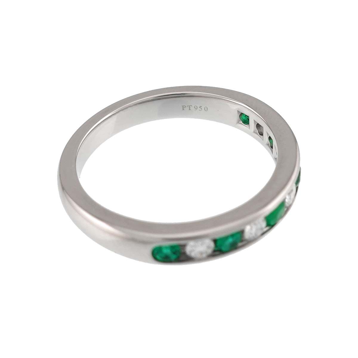 Tiffany & Co Ring Emerald Diamond Platinum — view 4