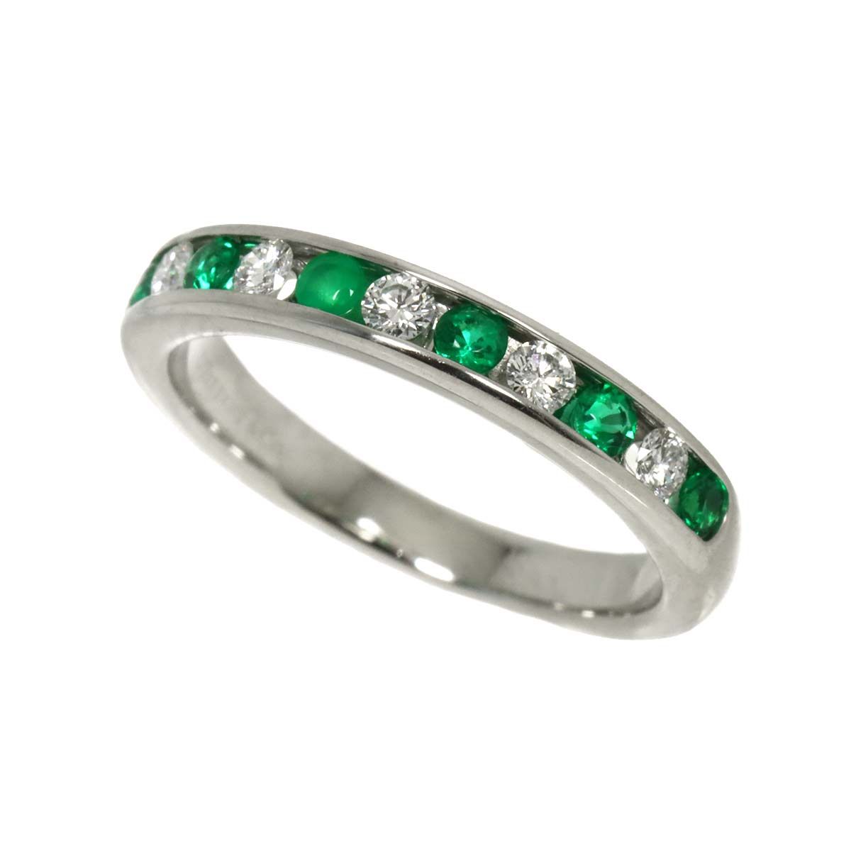 Tiffany & Co Ring Emerald Diamond Platinum — view 5