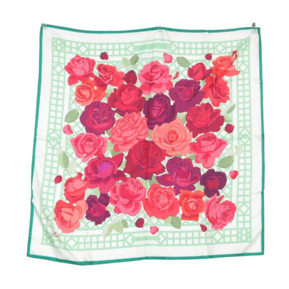 Hermes Scarf Carre 90 Roseraie Rose Garden Silk 100% Red Pink — view 2