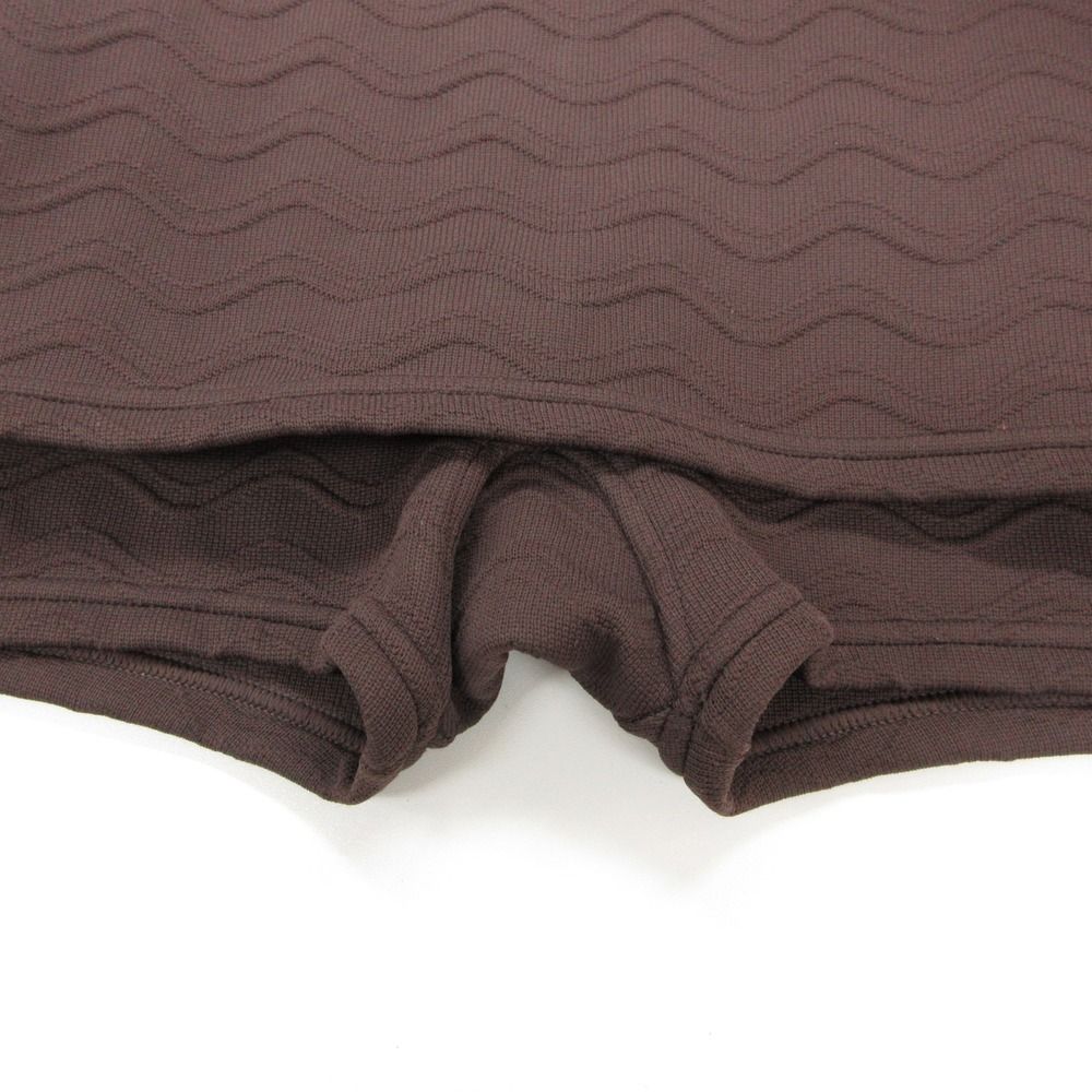 Prada Shorts Skirt Layered Knit Wave Pattern Jacquard Weave High Waist Brown — view 4