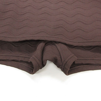 Prada Shorts Skirt Layered Knit Wave Pattern Jacquard Weave High Waist Brown — view 4