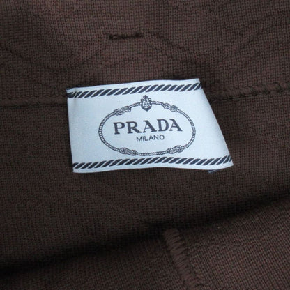Prada Shorts Skirt Layered Knit Wave Pattern Jacquard Weave High Waist Brown — view 3