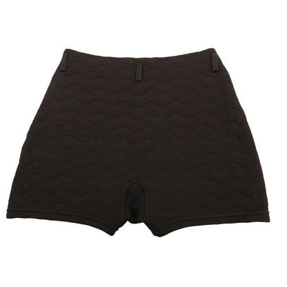 Prada Shorts Skirt Layered Knit Wave Pattern Jacquard Weave High Waist Brown — view 2