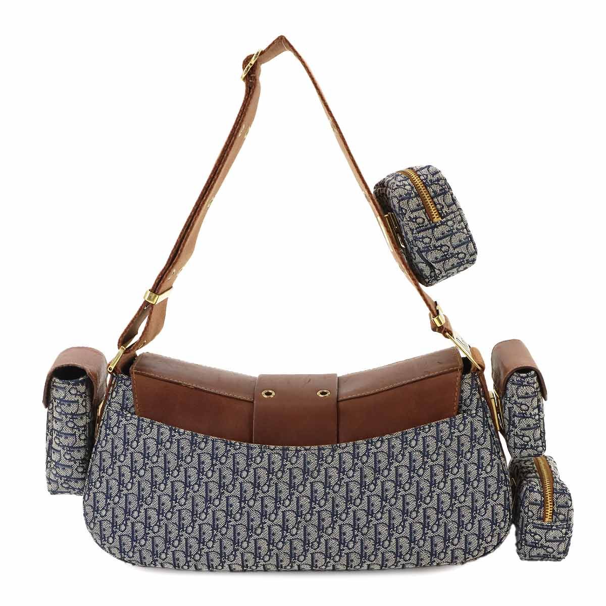 Dior Trotter Street Chic Bag Canvas Leather Navy — view 2