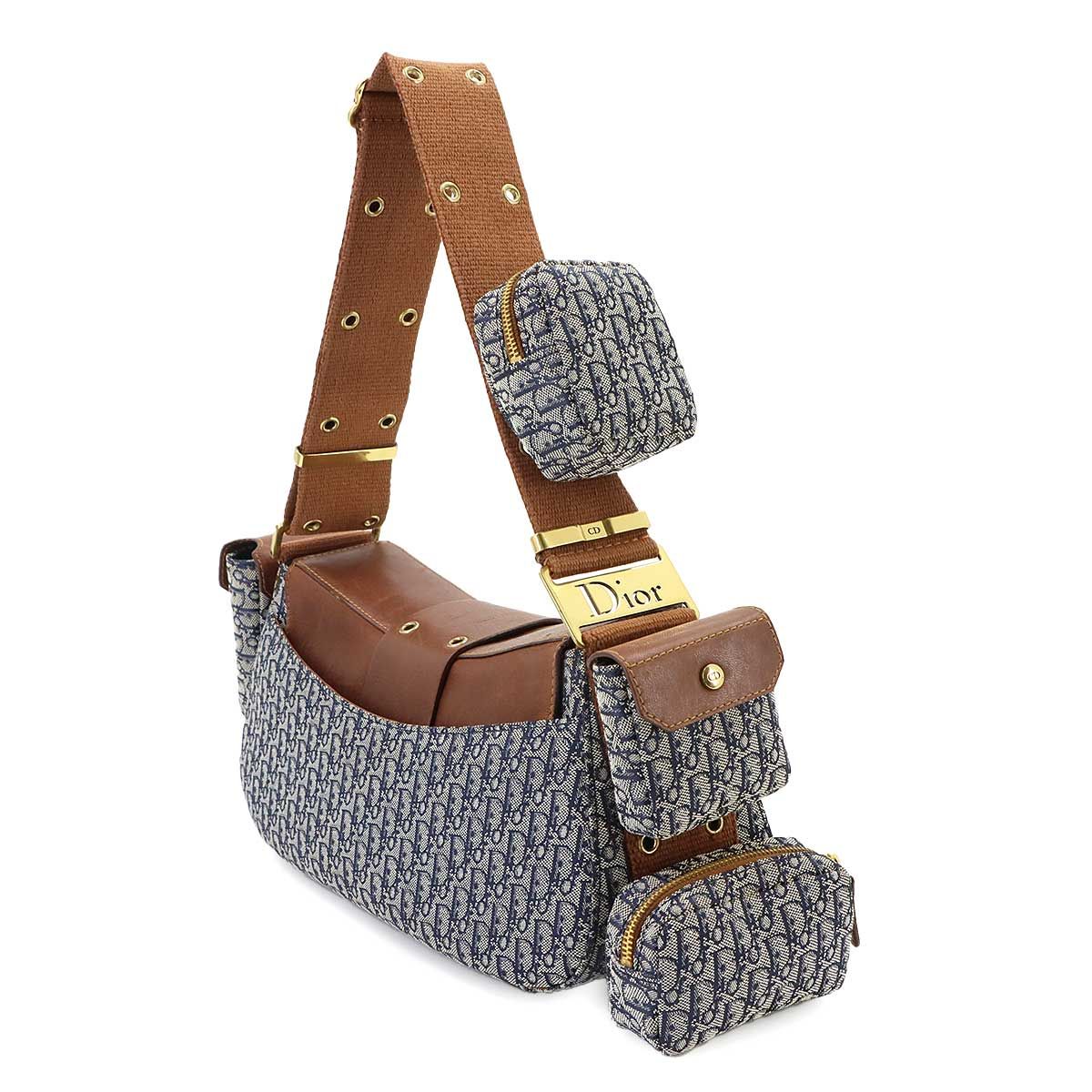 Dior Trotter Street Chic Bag Canvas Leather Navy — view 3