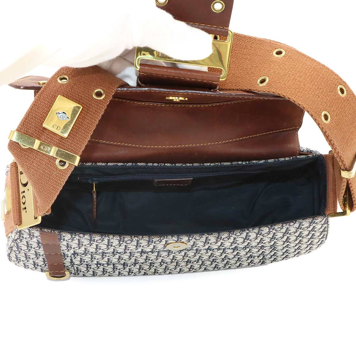 Dior Trotter Street Chic Bag Canvas Leather Navy — view 6