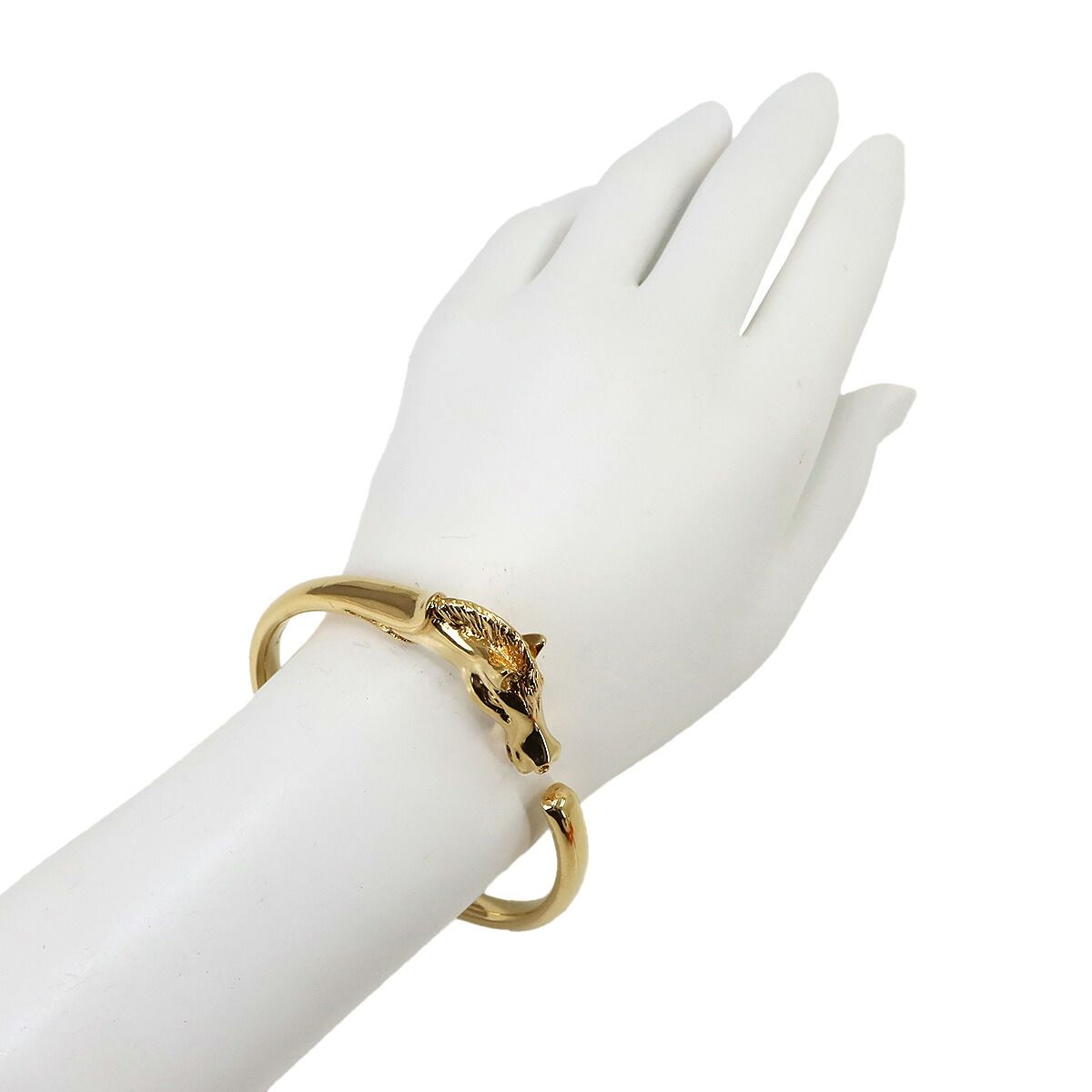 Hermes Cheval Horse Bangle Gold Bracelet — view 7