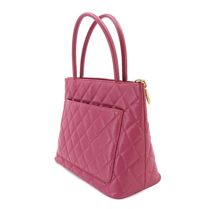 Chanel Reissue Tote Bag Caviar Leather Pink Gold Vintage Medallion — view 4