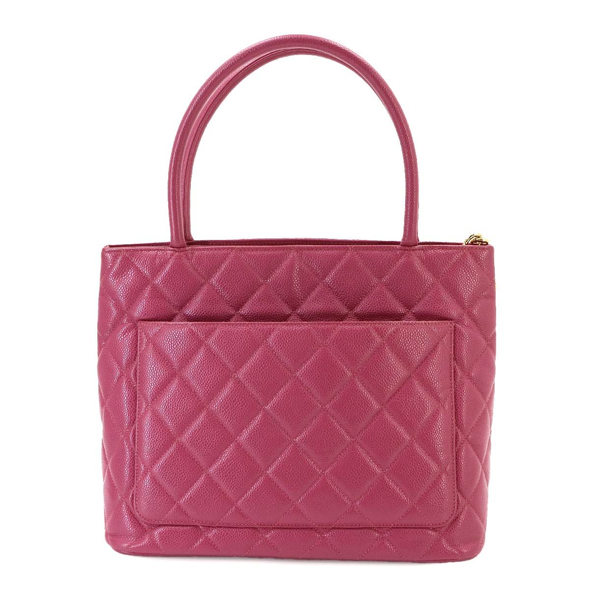 Chanel Reissue Tote Bag Caviar Leather Pink Gold Vintage Medallion — view 3
